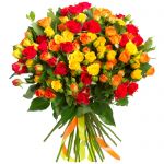 33 кустовых роз микс