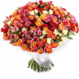91 кустовых розы микс